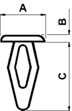 Separador M3 con clip orificio Ø 4.0 Thickness 1.8 mm