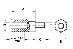 Separadores de circuito impreso orificio Ø 4.0 - Ø 4.8