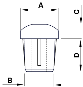 Pasacables rígido para orificio de 45.5 x 35.5 mm