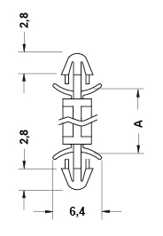 Pasacables de inserción lateral orificio Ø 6,5 mm