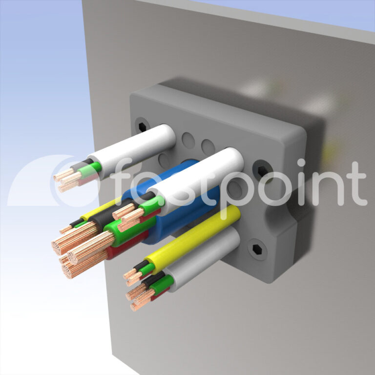 Pasacables cuadrados con cuadro interno