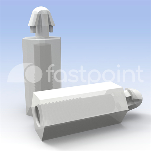 Separador roscado M3 con clip superior Ø 3,0