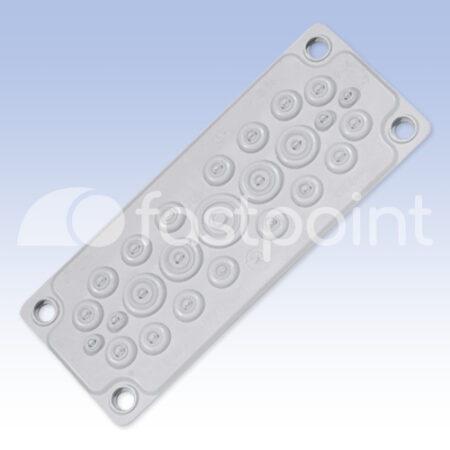 Placa con múltiples pasacables