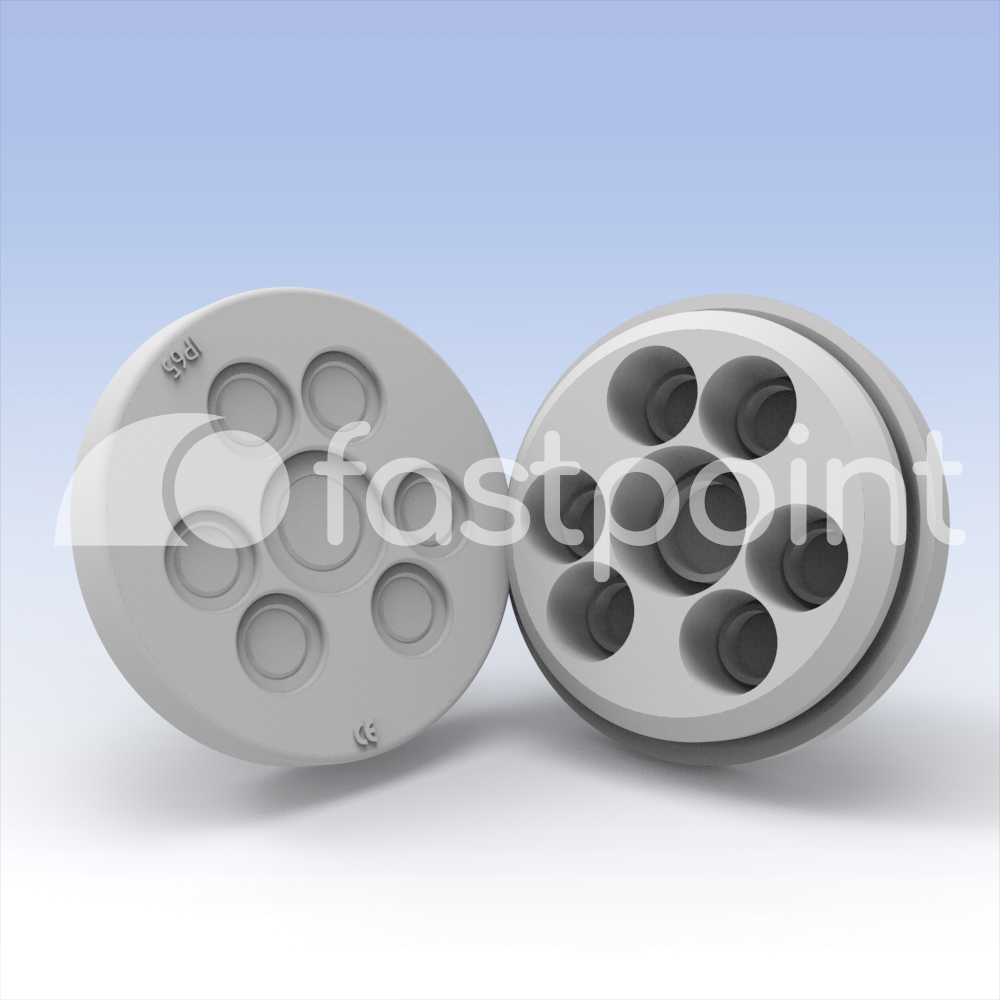 Pasacables 7 orificios snap-fit