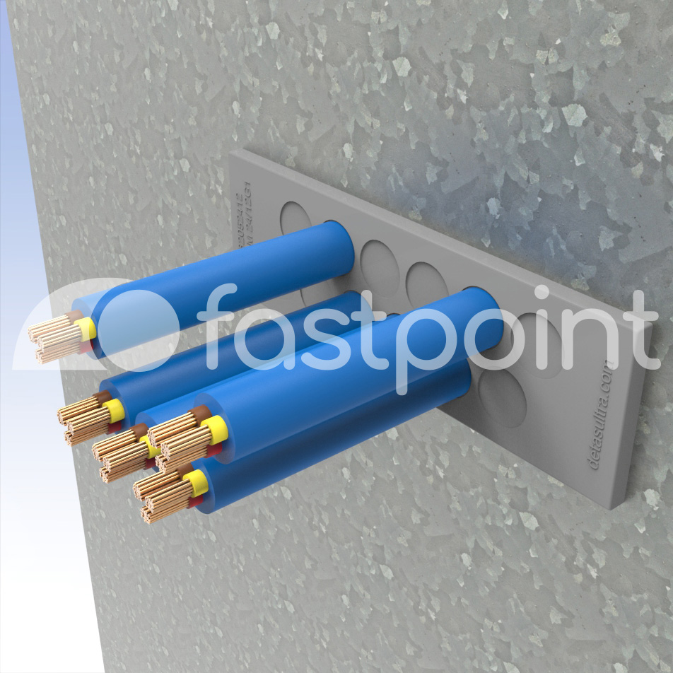 Pasacabl rectangular de doble membrana