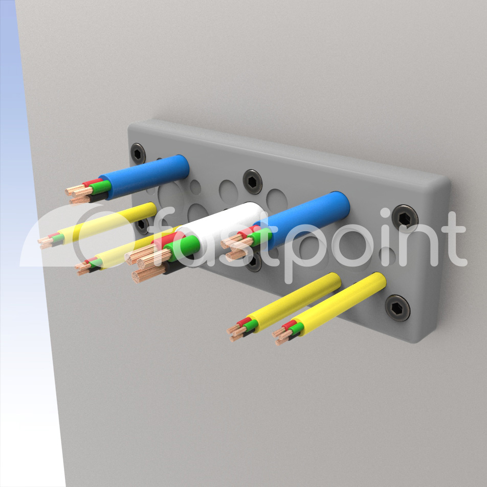 Pasacables con marco grande