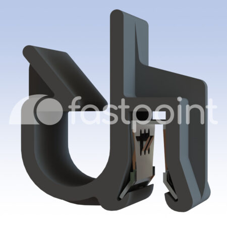 Pasacables con fijación por clip metálico